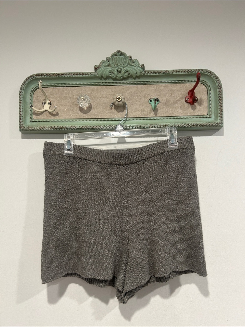 Free People Beach High-Waist Cozy Knit Lounge Cotton Shorts Gray women’s XL